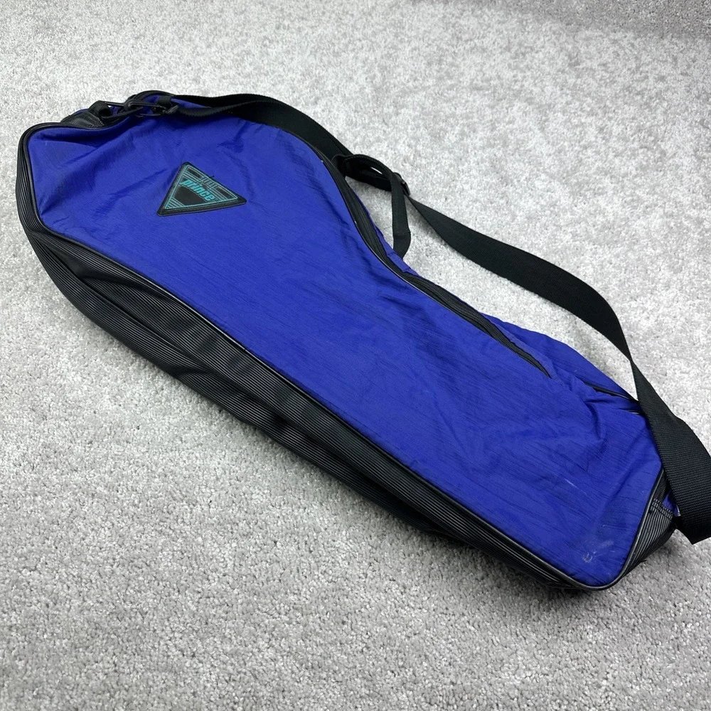 Vtg 90s Prince Double Tennis‎ Racket Bag Case Pocket Blue Purple